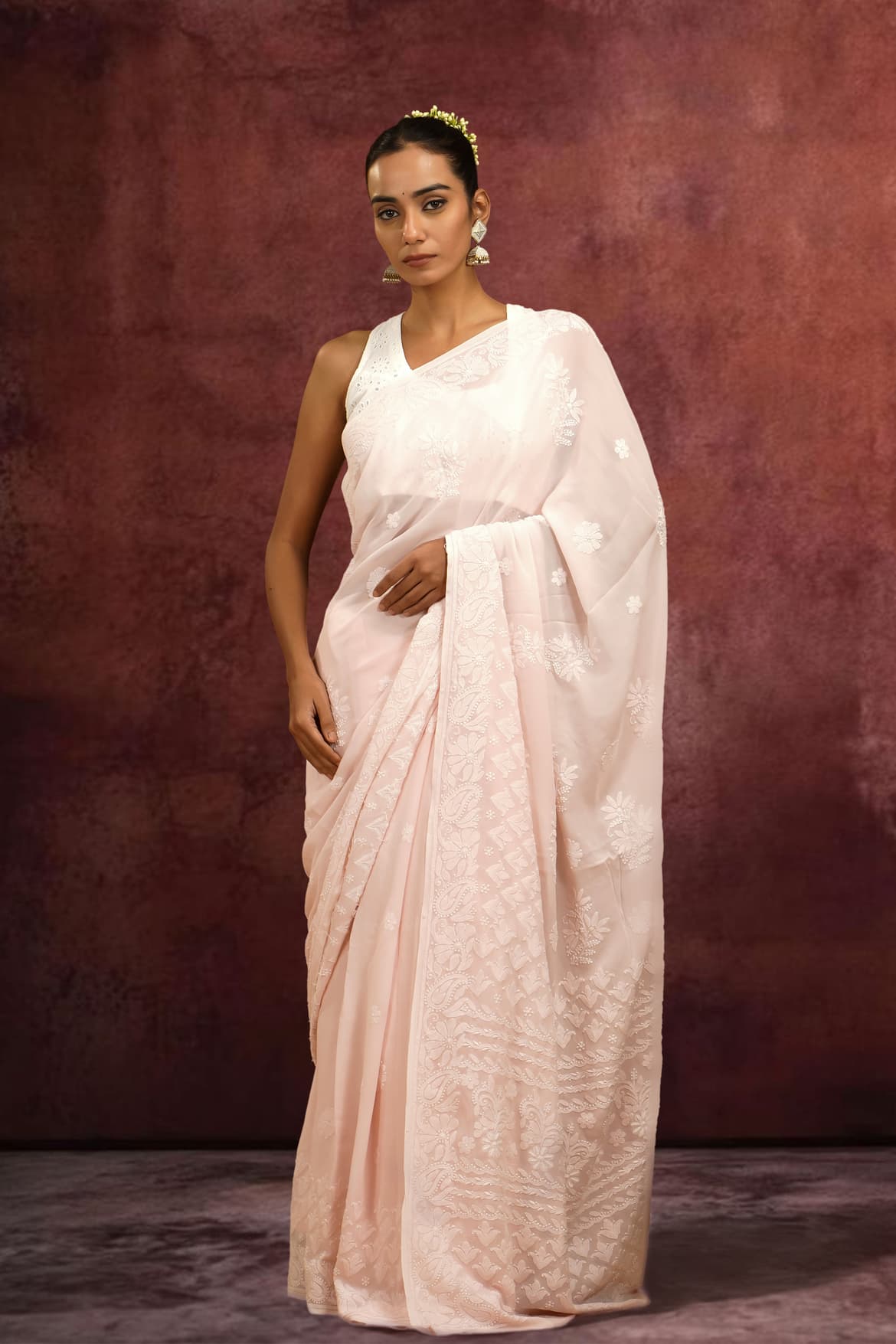 Noor Pink Viscose Saree