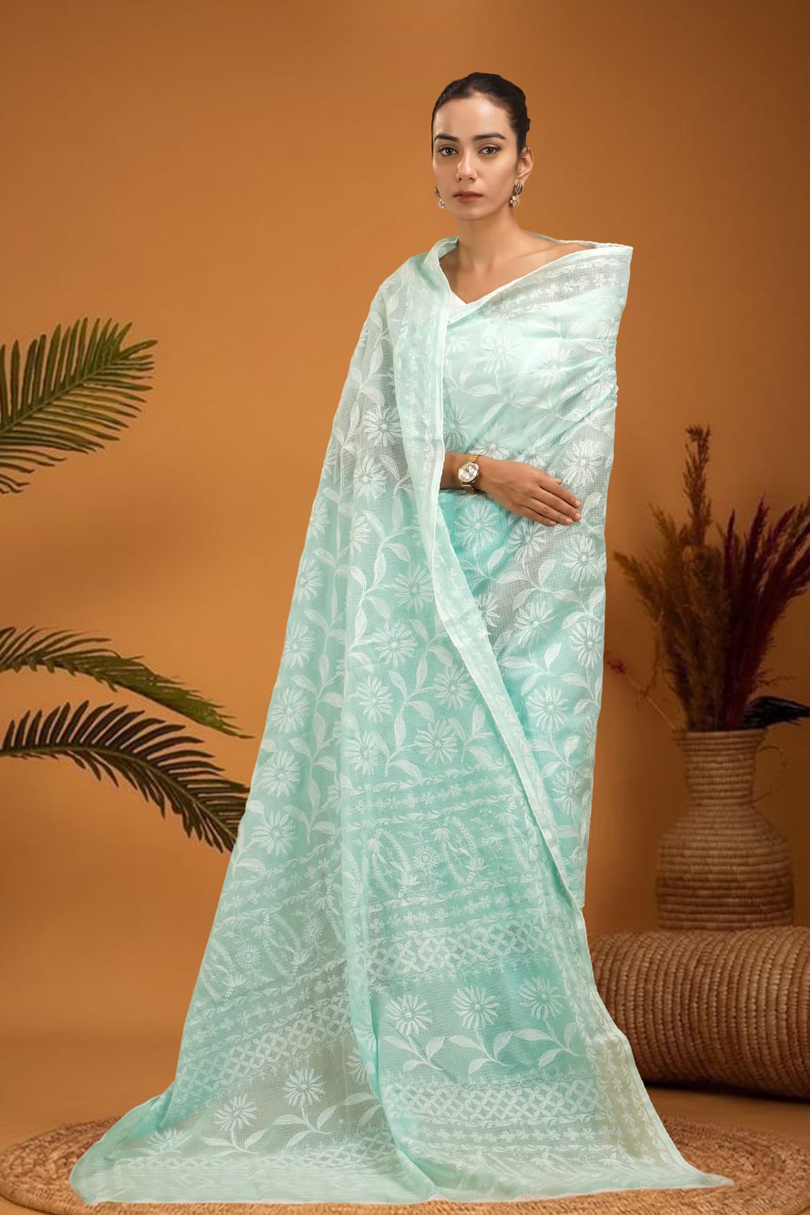 Lehar Sea Blue Kota Saree